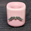 Mini/Ritual Candle Holder - Pink with Angel Charm