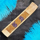 Porte-encens en bois – Mains curatives avec incrustation d'améthyste 10"