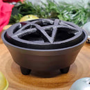 Cast Iron Incense Burner With Pentacle Lid