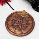 Wood Incense Holder - 4" Pentacle