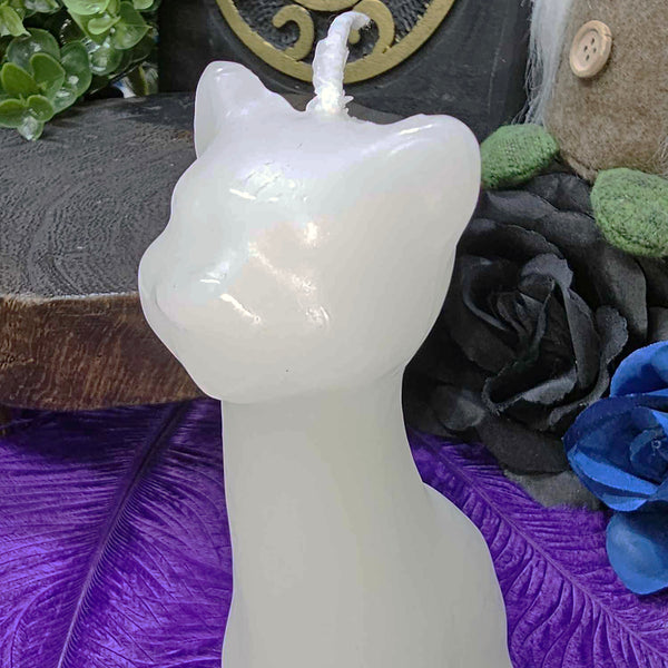 White Cat Candle - 5.5" Tall