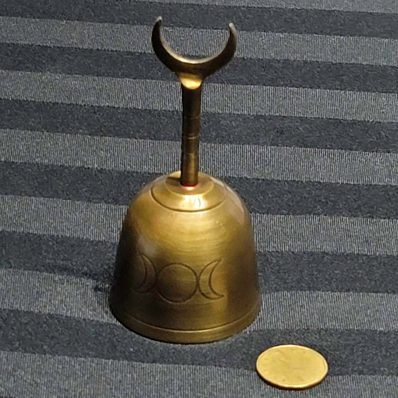 Brass Hand Bell with  Moon - 5"
