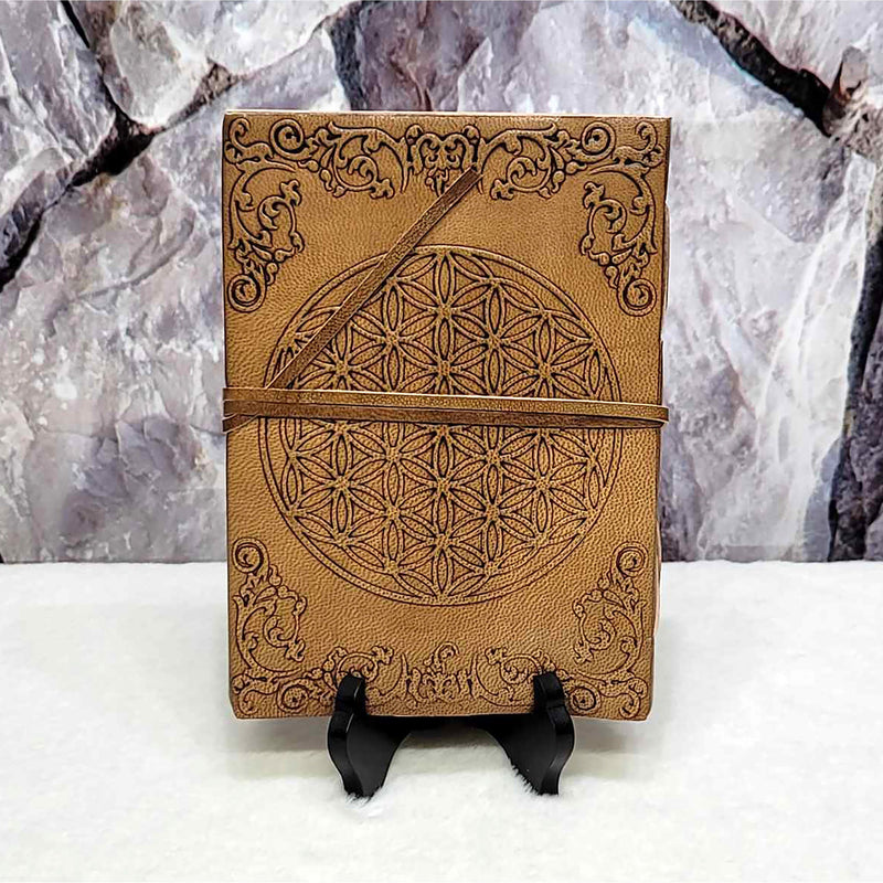 Leather Journal -  Flower of Life - 5" x 7"