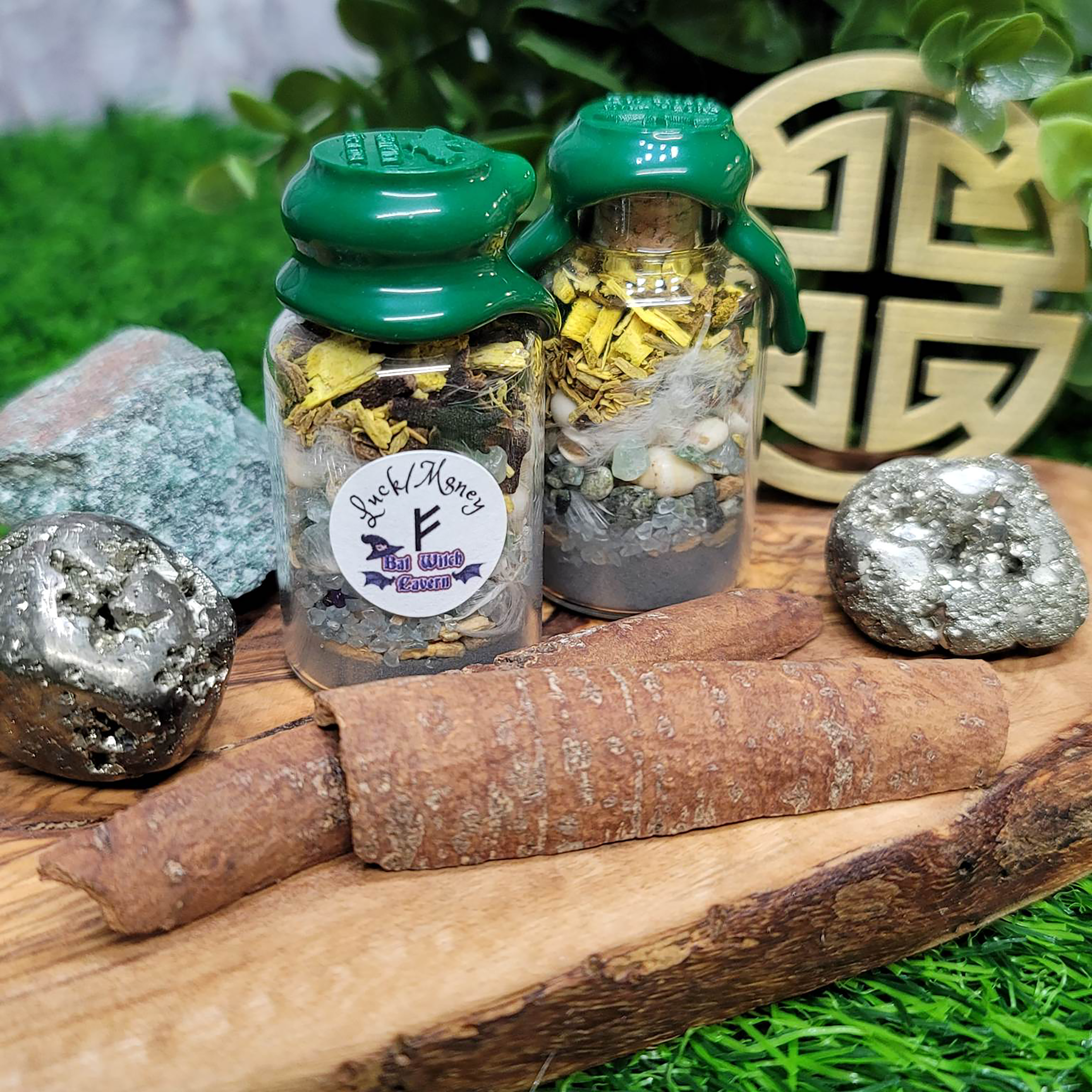 Abundance Spell Bottle Prosperity Mini Herb Bottle Witch 