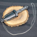 Athame - Étoile noire/grise avec collier - 6,5" de long