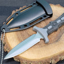 Athame - Étoile noire/grise avec collier - 6,5" de long