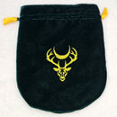 Green Velvet Moon Stag Tarot Bag