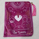 The Lovers Pink Velvet Zippered Tarot Bag