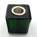 Mini/Ritual Candle Holder - Square Glass Green-Candles-Kheops-The Bat Witch Cavern