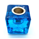 Mini/Ritual Candle Holder - Square Glass Light Blue-Candles-Kheops-The Bat Witch Cavern