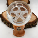 Sphere - Glass Etched Pentacle-Crystals/Stones-Kheops-The Bat Witch Cavern