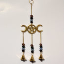 Hanging Bells - Triple Moon Goddess with Pentacle-Home/Altar-Kheops-The Bat Witch Cavern