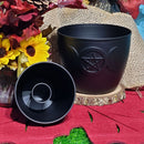 Smoke Cleansing Pot - Cast Iron Triple Moon 5" x 4"