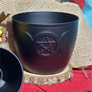 Smoke Cleansing Pot - Cast Iron Triple Moon 5" x 4"