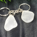 Keychain - Tumbled Stone - Clear Quartz - 0.75" to 1.5"