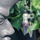 Pendulum - Chambered Amethyst with Goddess Charm