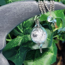 Pendule - Sephoroton en verre avec éclats de cristal et hématite