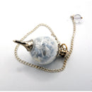 Pendulum - Glass Sephoroton with Selenite Chips and Angelite-Crystals/Stones-Kheops-The Bat Witch Cavern