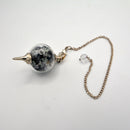 Pendulum - Glass Sephoroton with Tourmaline and Fluorite Chips