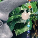 Pendule - Sephoroton plaqué nickel en quartz rose avec chakras