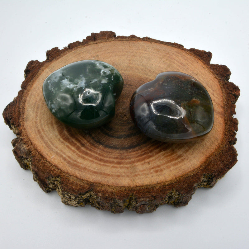 Puffy Heart Gemstone 1.5" - Moss Agate-Crystals/Stones-Kheops-The Bat Witch Cavern