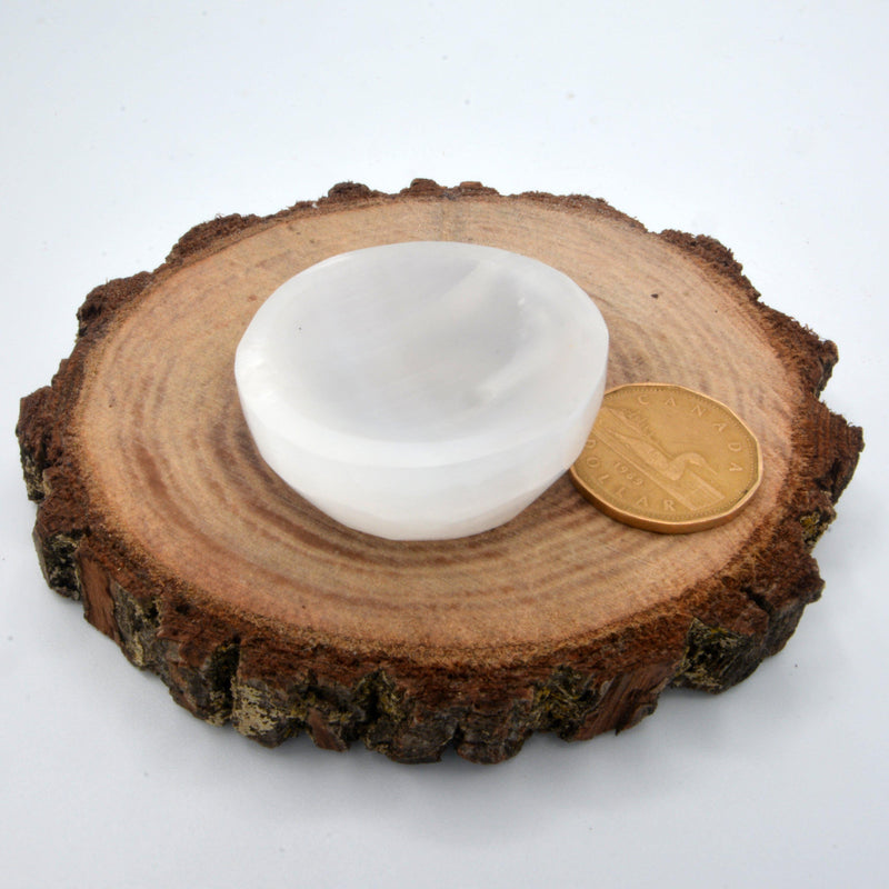 Selenite Bowl with Round 2" Diameter-Home/Altar-Kheops-The Bat Witch Cavern