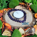 Bracelet - Perles 8mm - Améthyste avec Charme Triple Lune