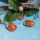 Pendentif cornaline en pierre roulée