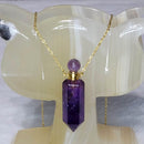 Necklace - Amethyst Crystal Perfume / Aromatherapy Bottle
