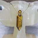 Necklace - Tigers Eye Crystal Perfume / Aromatherapy Bottle