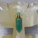 Necklace - Green Aventurine Crystal Perfume / Aromatherapy Bottle