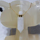 Necklace - Rainbow Moonstone Crystal Perfume / Aromatherapy Bottle
