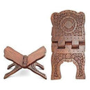 Triple Moon Carved Wood Book Holder - 13" in Size-Home/Altar-Quanta Distribution Inc.-The Bat Witch Cavern