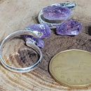 Bague - Points d'Améthyste Bruts (Ajustable)
