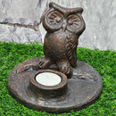 Support T-Lite Hibou en terre cuite