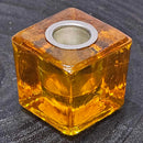 Bougeoir Mini/Rituel - Carré Verre Jaune