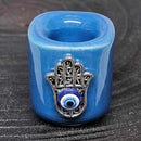 Mini/Ritual Candle Holder - Blue with Fatima Charm