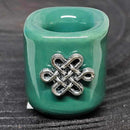 Bougeoir Mini/Rituel - Vert avec Noeud Celtique