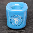 Mini/Bougeoir Rituel - Chakra de la Gorge Bleu Clair