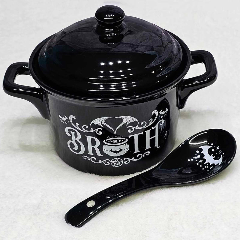 Soup Bowl / Serving Dish "Bat Broth " w/Spoon