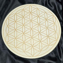 Bois à grille de cristal - Fleur de vie - 12" de diamètre