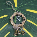 Witches Protection Wreath with Bells and Pentacle