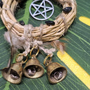 Witches Protection Wreath with Bells and Pentacle
