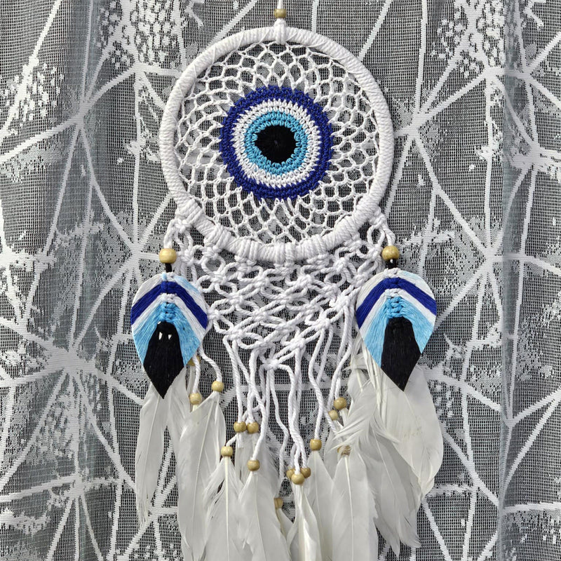 Dreamcatcher - Crocheted Evil Eye- 6.5" Diameter