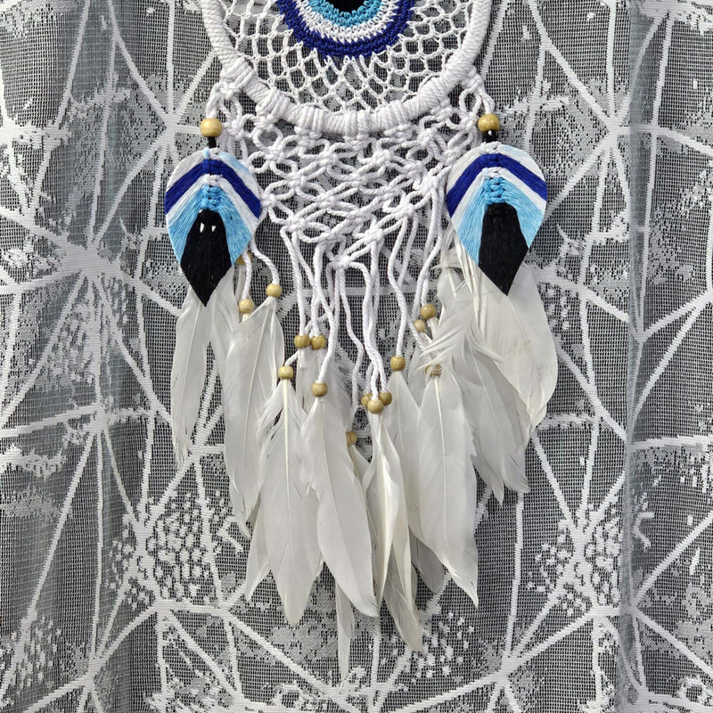 Dreamcatcher - Crocheted Evil Eye- 6.5" Diameter