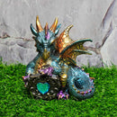 Figurine bébé dragon - Pierre précieuse aqua 4,5"