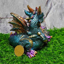 Figurine bébé dragon - Pierre précieuse aqua 4,5"