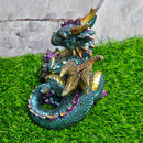 Figurine bébé dragon - Pierre précieuse aqua 4,5"