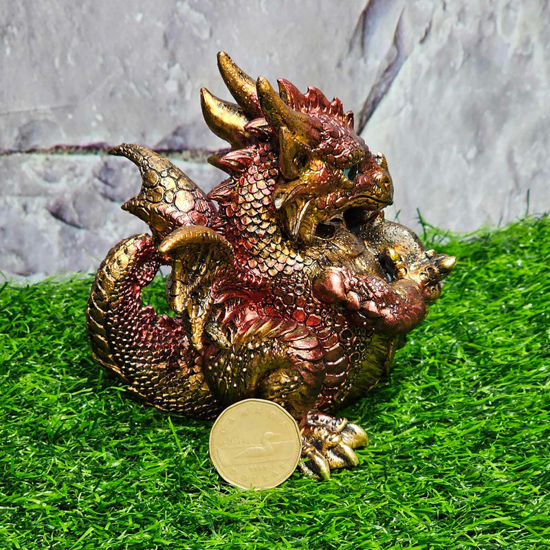 Figurine bébé dragon - Pierre précieuse en cuivre 4,5"