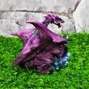 Figurine Dragon Violet avec Sphère - 3,5"